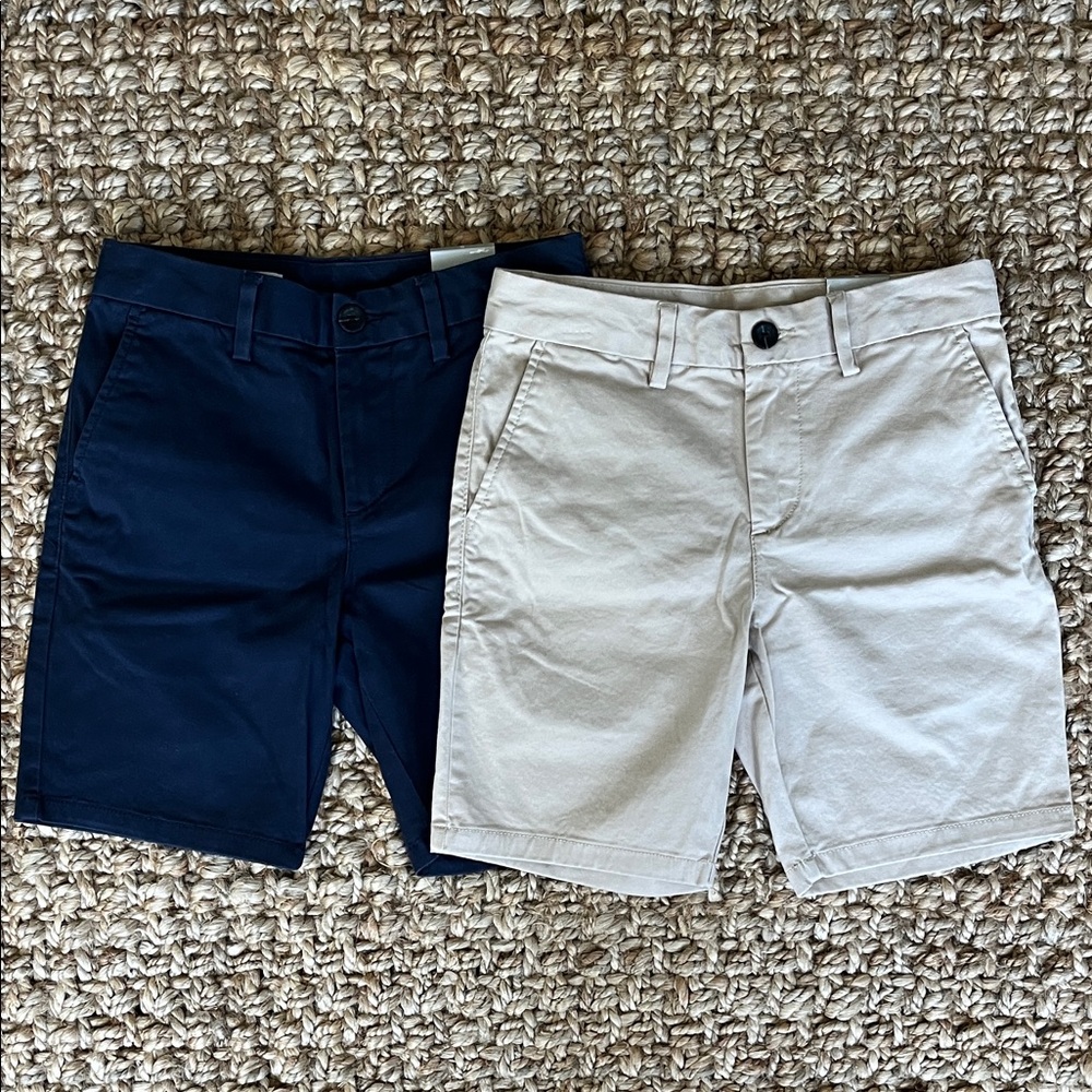 Nordstrom Boys Kids Shorts Lot Bundle of Two Size 8 New with Tags Navy and Tan